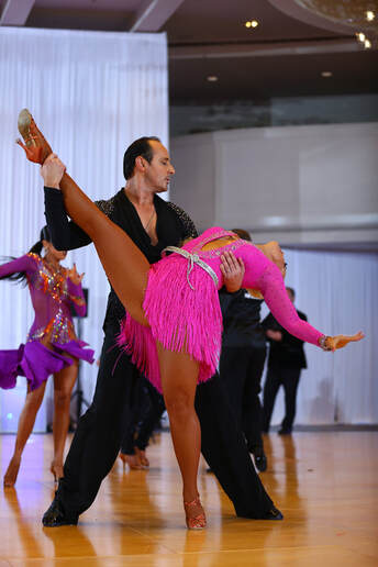 Couple salsa dancing